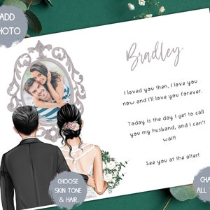 see you at the alter card, wedding day card for groom, personalised fancy getting married later card, to my groom on our wedding day, best