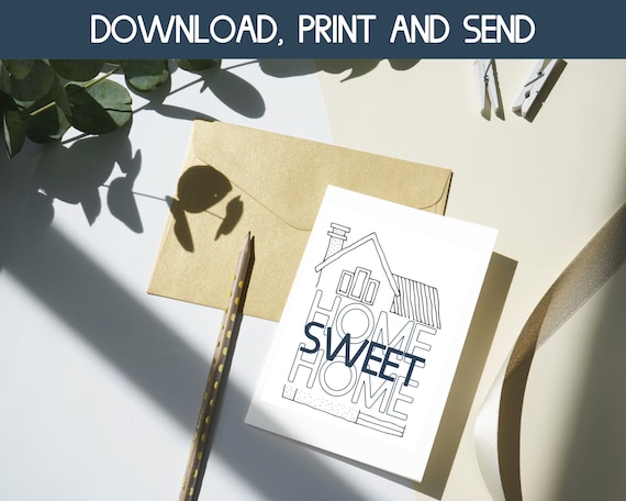 Home Sweet Home - Set 24 Biglietti Di Auguri Per Cambio Indirizzo Con Buste, Cartoncino Riciclato 100%, Disegnato A Mano - 6