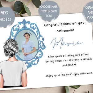 impression personnalisée de retraite d'infirmière, cadeau pour infirmière, cartes de retraite d'infirmière, carte de retraite pour femme, carte de retraite de police, cadeaux de police