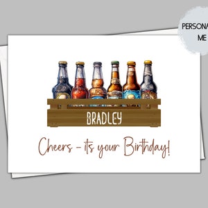 beer birthday card for him, personalised birthday card for men friend, 18th birthday card male, 21st card nephew, 30th card for him, best