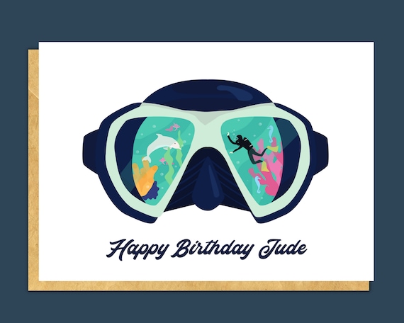 Tarjeta de buceo para cuñado de Etsy España