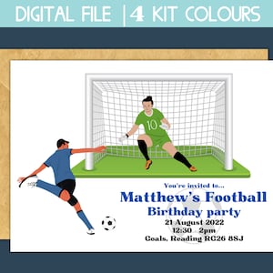 boys football themed party invitation, digital download party invitation, football party invite digital, soccer party invite, football party
