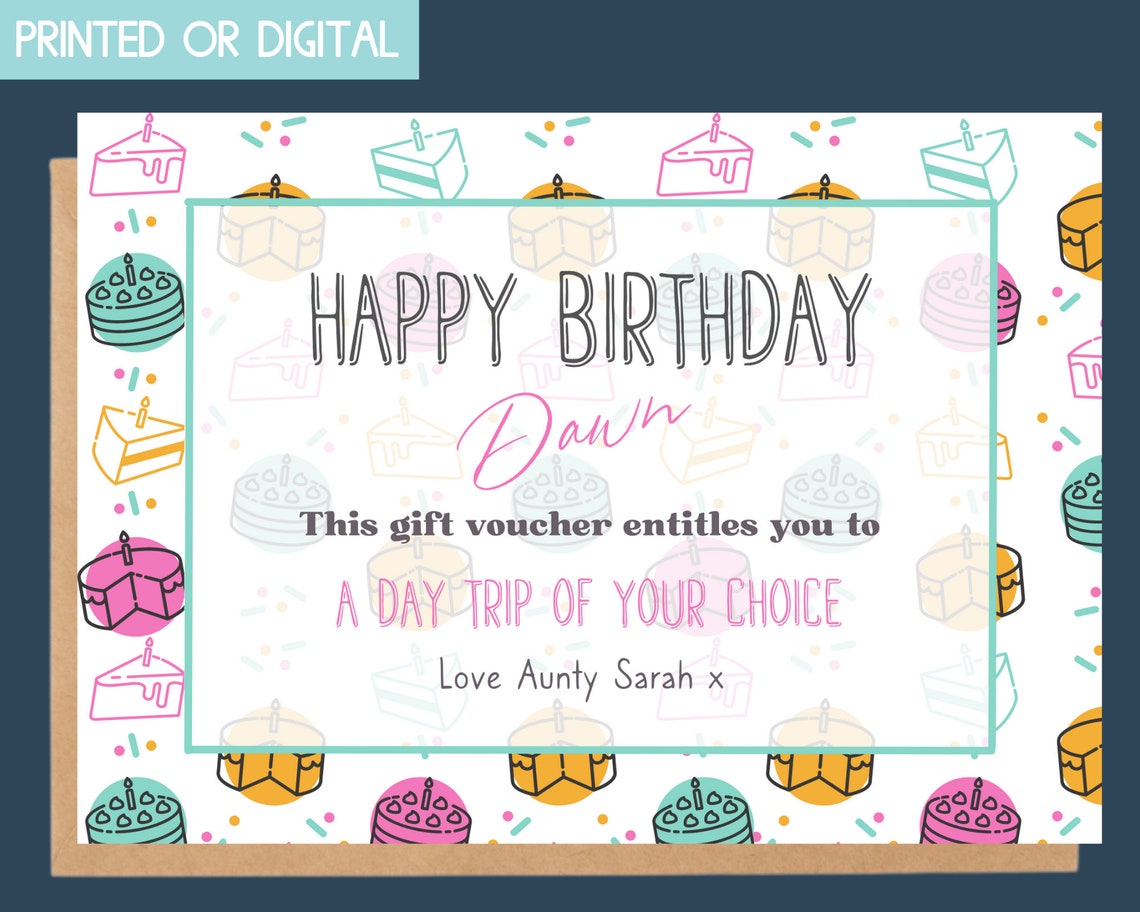 Gift Coupon Printable Gift Voucher Template Birthday Coupon | Etsy UK