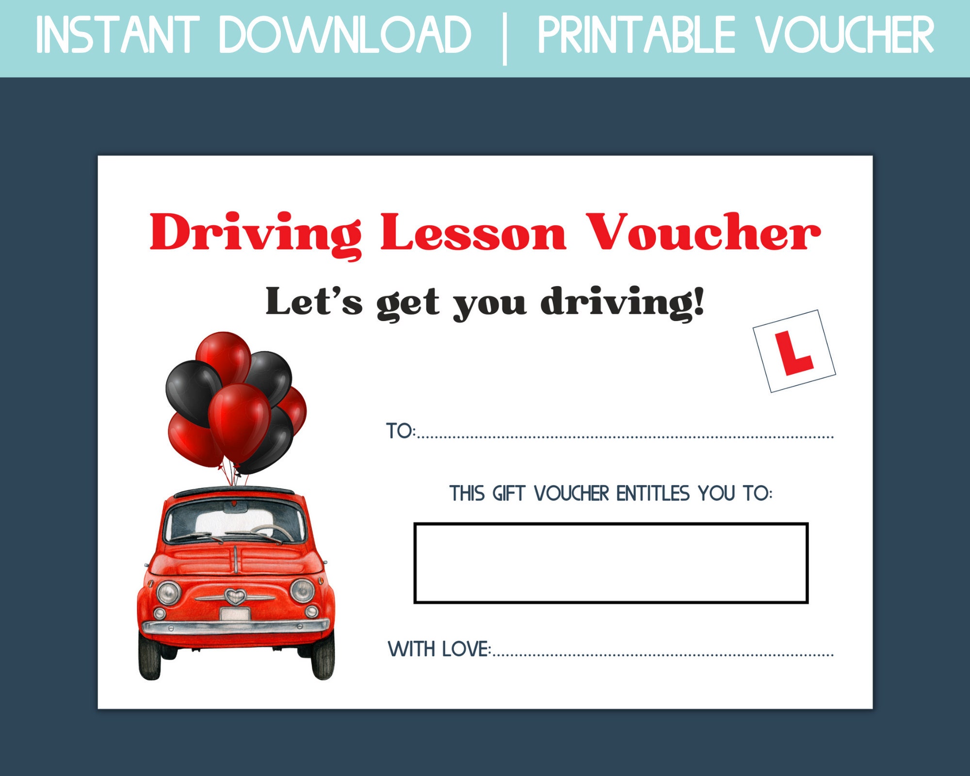 Printable Driving Lesson Voucher 16th Birthday Gift For Etsy UK Printable Driving Lesson Voucher 16th Birthday Gift For Etsy UK