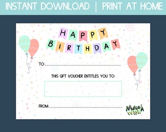 chèque-cadeau d&#39;anniversaire imprimable, carte-cadeau à téléchargement immédiat, carte-cadeau de joyeux anniversaire, bon imprimable, chèque-cadeau numérique, meilleur