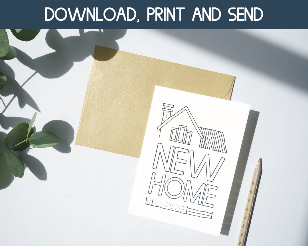 New Home Printable Card Digital Download Card Home Sweet Etsy