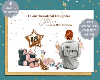 18th birthday card for granddaughter, personalised 30th birthday card friend, 40th birthday card sister, 21st birthday card daughter, best