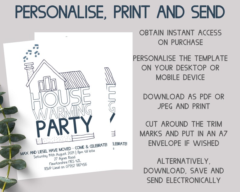 House Warming Party Card New Home Announcement Change of ...