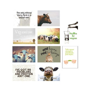 10 cartoline con citazioni vegane per scaricare il prodotto digitale