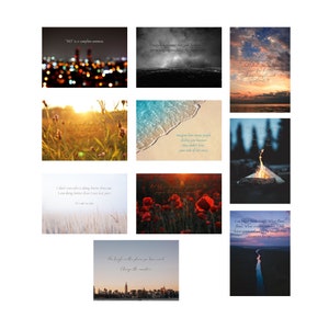 Énonciations de cartes postales - 10 cartes postales d'inspiration de motivation pour télécharger un produit numérique