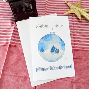 Watercolor Winter Wonderland Greeting Card: Ornament Design