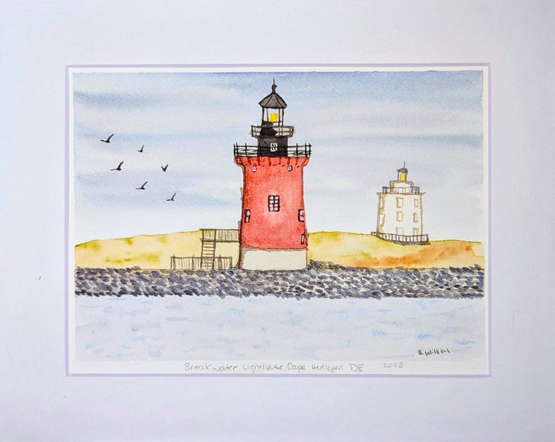 Printable Watercolor Lighthouse Digital Print, Instant Download