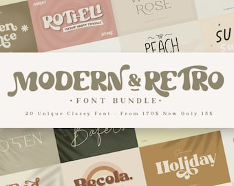 Modern Retro Font Bundle – Groovy & Farmhouse Style