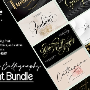 Modern Calligraphy Font Bundle, Elegant Font, Font Bundle, Handwritten Font, Calligraphy Font, Script Font, Cricut, Wedding, Commercial Use