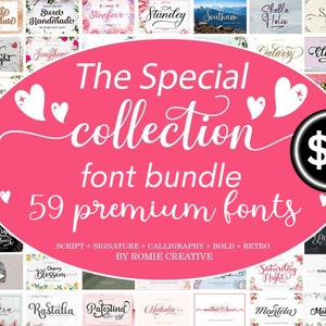 New Bundle Collection Font Bundle - Cricut Fonts - Procreate Fonts, Branding Font, Handwritten Fonts, Farmhouse Fonts, Fonts for Crafting
