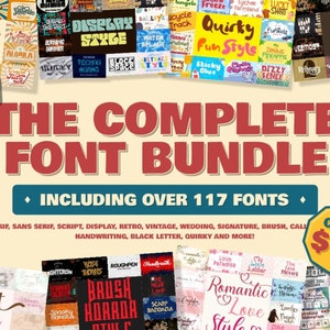 117 Font Bundle - Calligraphie Font, Script Font, Farmhouse Font, Cricut Font, Procreate Font, Crafting, Commercial Use, cricut font bundle