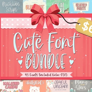 Cute Fonts Bundle - Monster Hour, Groovy Fonts, Cute Fonts, Bubble Font, Cricut Fonts, Retro Fonts, Hippie Font, Procreate Font, Bold Lettering