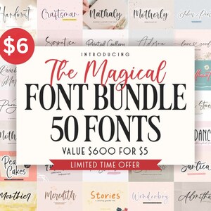 New Magical Font Bundle - Font Bundle, Handwritten Font, Calligraphy Font, Script Font, Cricut, Procreate, Canva, Wedding, Commercial Use