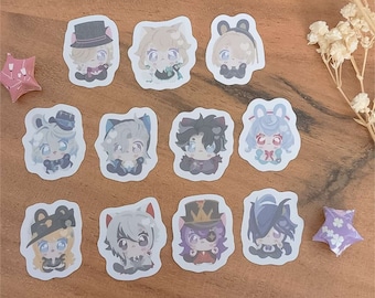 Genshin Auswirkungen Fontaine Aufkleber Set von 11 - Matte Die Cut Aufkleber - Neuvillete, Wriothesley, Furina, Lyney, Freminet, Arlecchino und mehr!