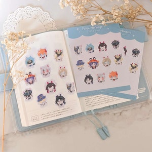 Fatui Harbingers Sticker Sheet - Pierro, Dottore, Columbina, Capitano, Arlecchino, Scaramouche, Sandrone, La Signora, Pantalone, Childe