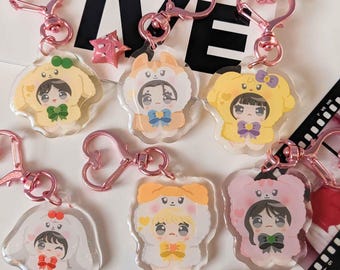 Charms acrílicos IVE Minive K-pop 1.5, brillo epoxi / Yujin, Gaeul, Rei, Wonyoung, Liz, Leeseo