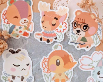 Autocollant Animal Crossing | Érable, Erik, Stitches, Molly, Marshal, Lolly | Sticker vinyle imperméable mat | Sticker Nouveaux horizons
