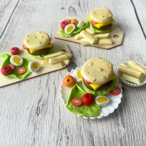 Miniature burger and fries set