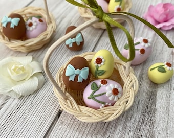 Miniature decorative egg basket