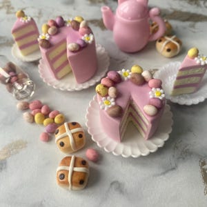 Miniature pink Easter cake