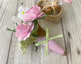 A miniature bouquet of flowers