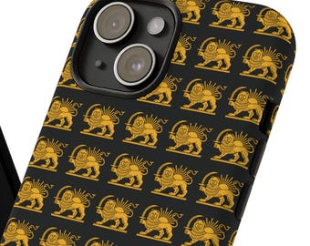 Iran Lion and Sun Flag Phone Case | Persian Shir o Khorshid Symbol | Iranian Heritage Flag Design Case | Zan Zendegi Azadi | Pahlavi