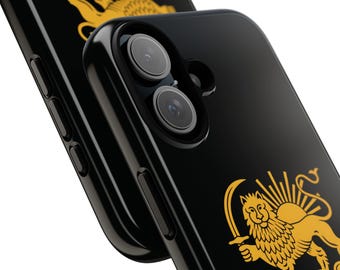 Iran Lion and Sun Flag Phone Case | Persian Shir o Khorshid Symbol | Iranian Heritage Flag Design Case | Zan Zendegi Azadi | Pahlavi