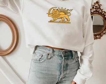 Lion and Sun Sweatshirt, Persian flag symbol, Shiro Khorshid, Lion and sun unisex shirt, Free Iran , Zan Zendegi Azadi, NASAXx