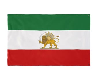 Lion and Sun Flag | Double Sided, Persian Flag, Pre-1979 Iranian Flag, Garden & Large Outdoor Flag, Iranian Heritage Decor, Azadi, NASAXx