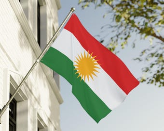 Kurdistan Flag | Kurdish Flag with Sun Emblem | Kurdistan Independence Flag | Kurdish Pride Banner | Gift for Kurds | Double-Sided Flag