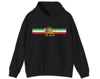 Iran Flag Lion and Sun Hoodie, Persian Flag Hoodie, Shiro Khorshid, Pahlavi Hoodie, Free Iran, Zan Zendegi Azadi, stand with iran, NASAXx