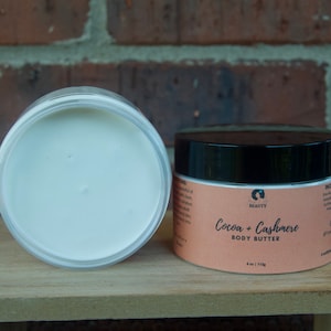 Organic Cocoa + Cashmere Body Butter, Shea and Mango Butter, Organic Body Butter, Nourishing and Moisturizing Skincare
