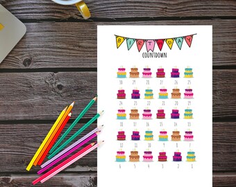 Birthday Countdown - Etsy