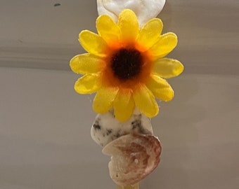 Sunflower with shell headband