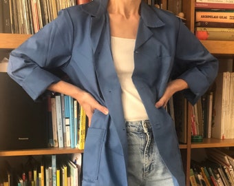 Vintage blue European french Worker Jacket, made in Italy in the 90s