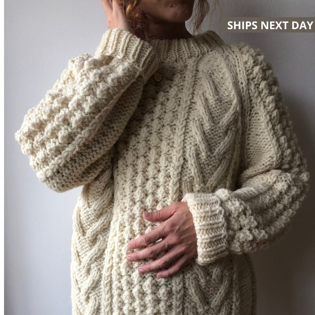 Oversized Cable Knit Cardigan 