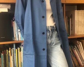 veste de travail bleue vintage, fabriquée en Italie dans les années 90.