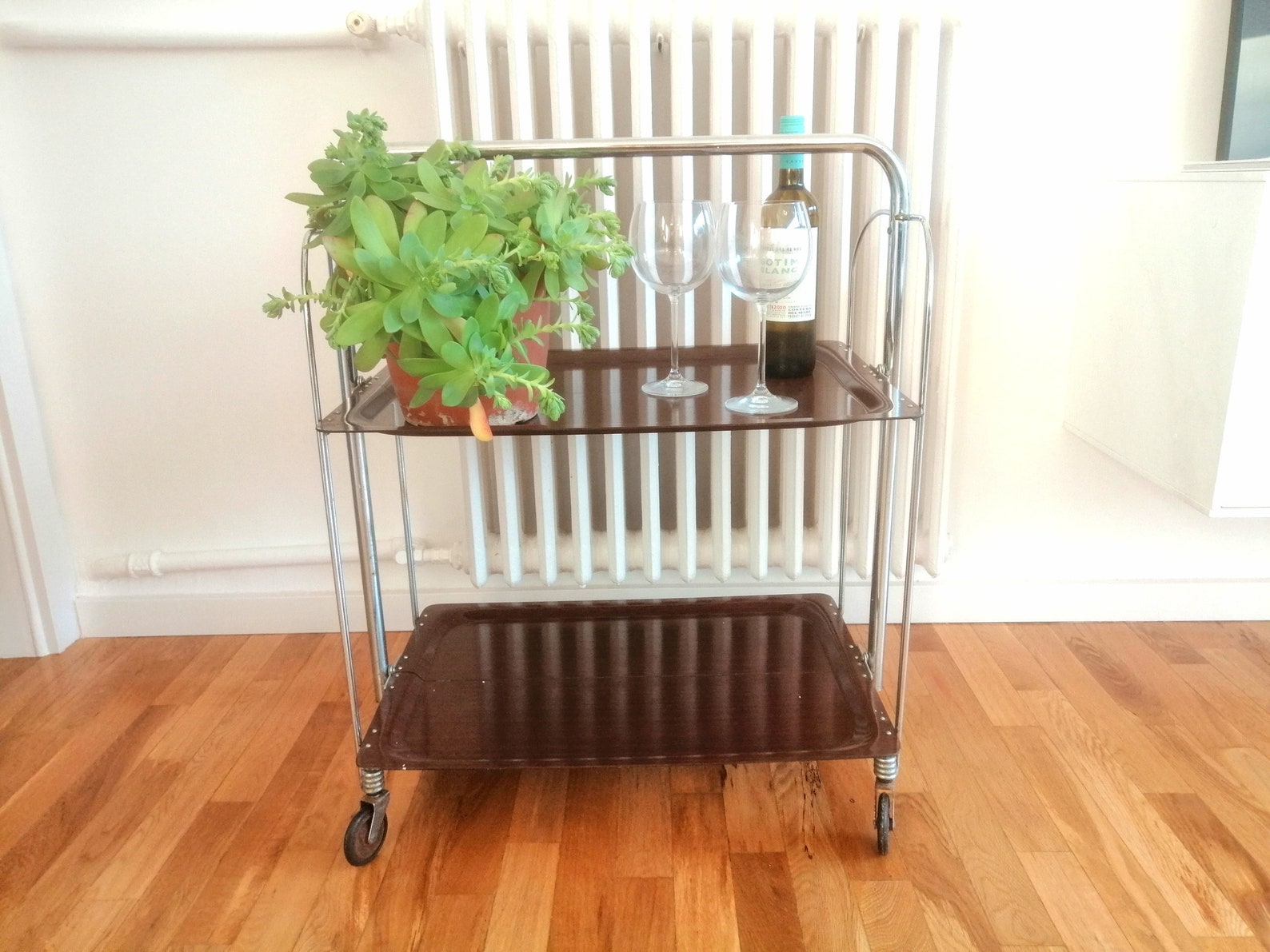 Iconic Mid Century Folding Bar Cart Foldable Bar Cart Etsy