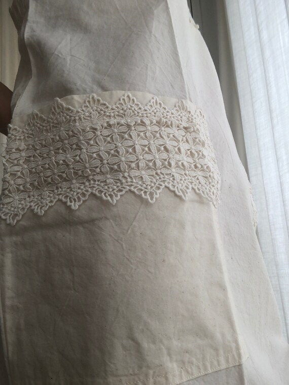 New Vintage white cotton dress, slip nightgown, n… - image 4