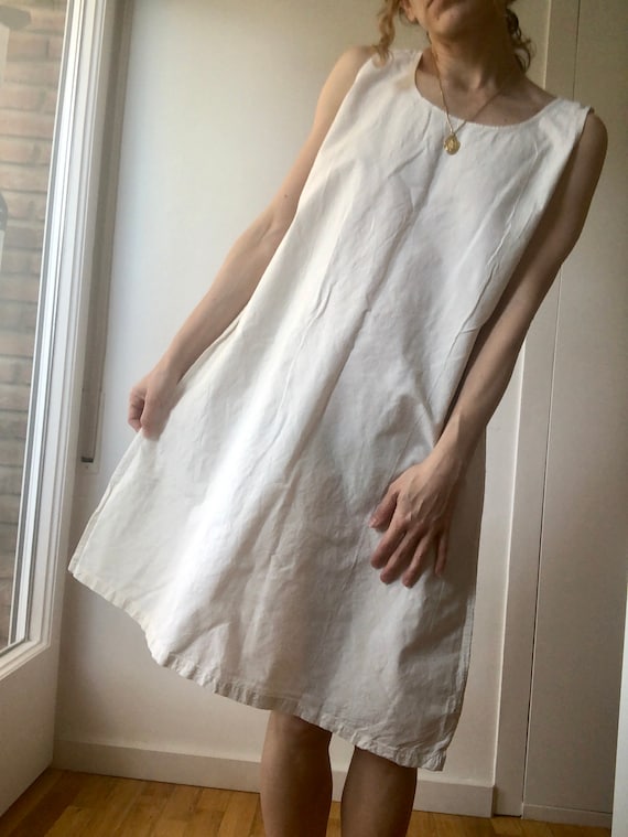 Vintage minimal linen dress, Antique French Linen… - image 4