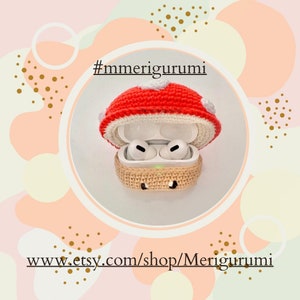 Crochet Mushroom AirPods Pro Case Pattern PDF, Cottagecore Aesthetic