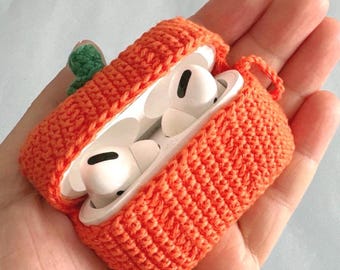Halloween Pumpkin Crochet AirPods Pro Case Pattern PDF