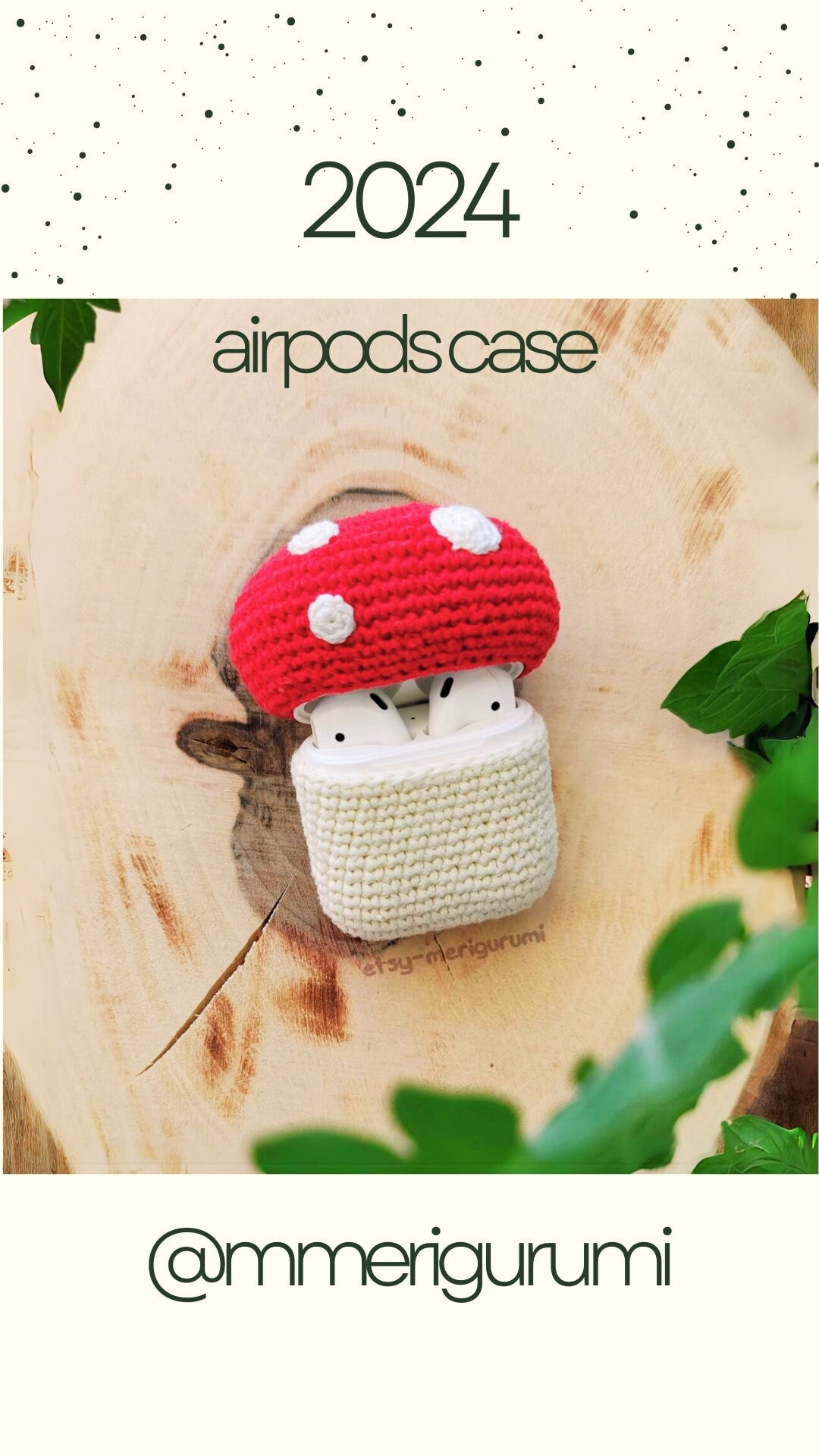 Crochet Airpods Case Pdf Tutorial-red Mushroom Pattern for