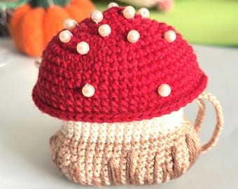 Crochet AirPods Case Pattern-Amigurumi Crochet Mushroom Cover Pdf, Handmade Earbuds Idea