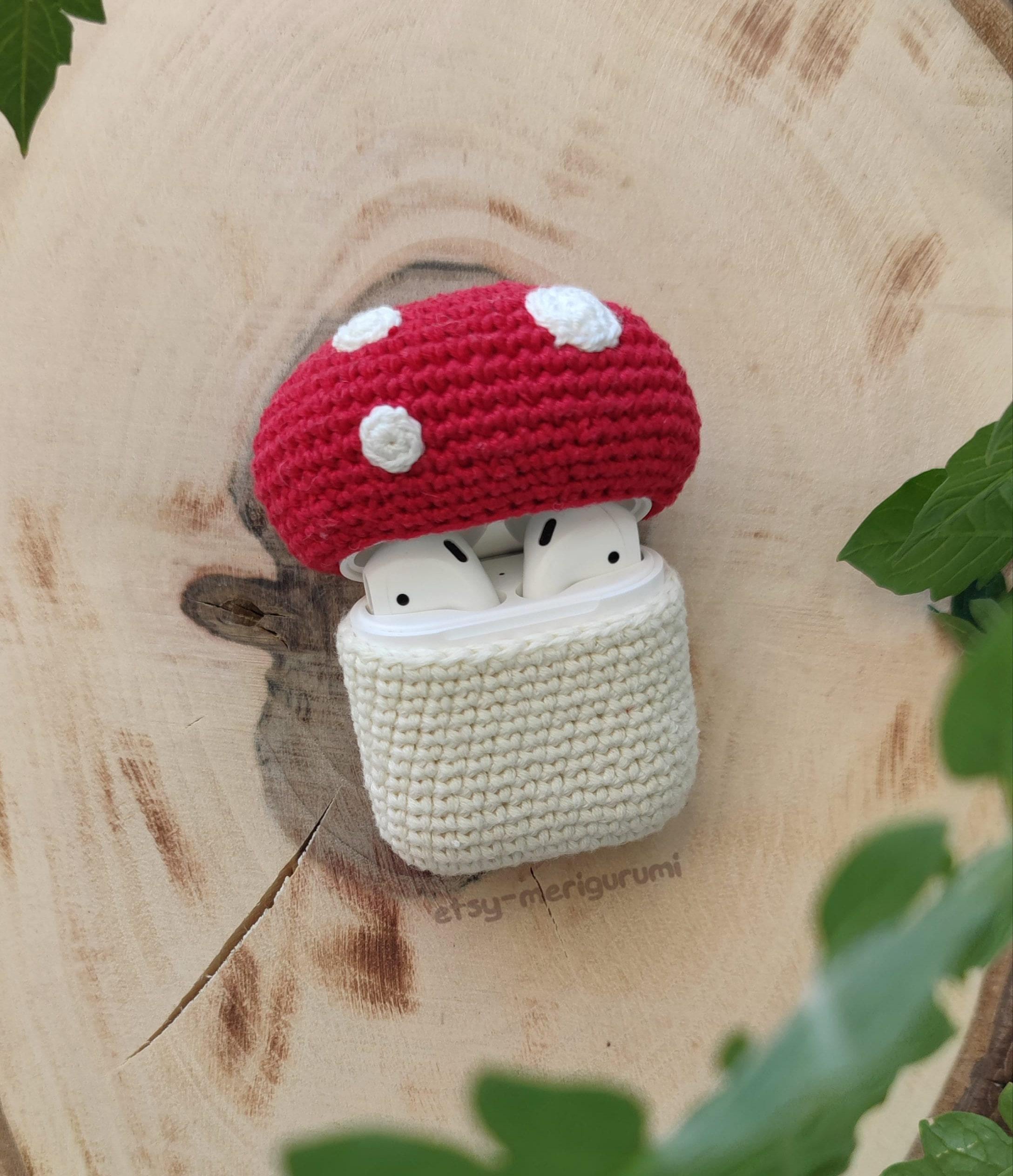 Crochet Airpods 1&2 Case, Red Mushroom Pdf Pattern, Handmade